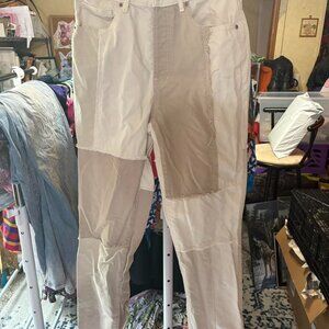 Cream khaki PacSun patchwork denim dad jeans size 26